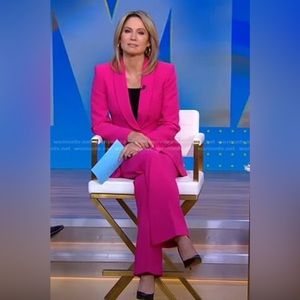 Zara blogger hot pink tuxedo suit